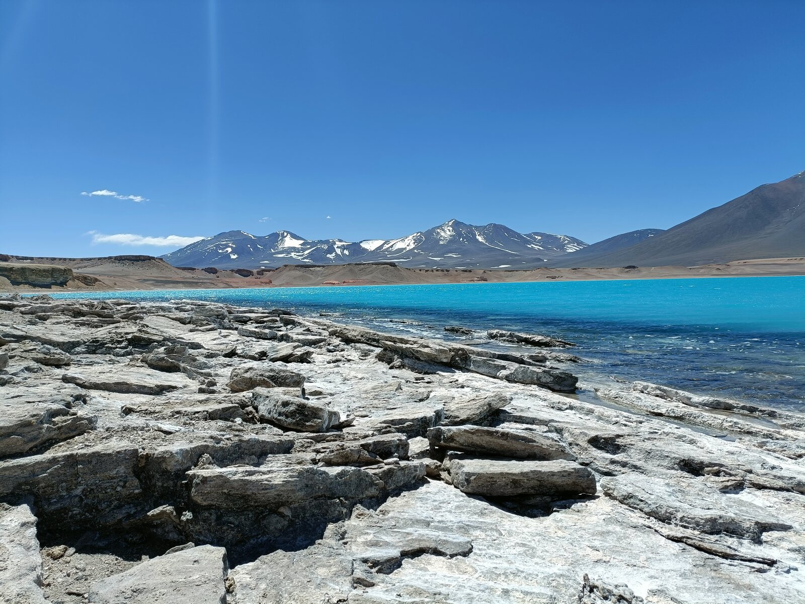 Laguna Verde, a turquoise lagoon at the foot of the volcanoes
