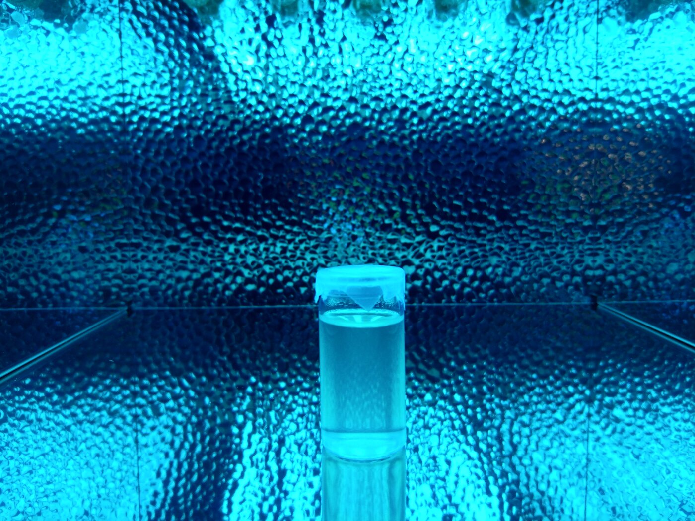 UV irradiation of a sample in the lab